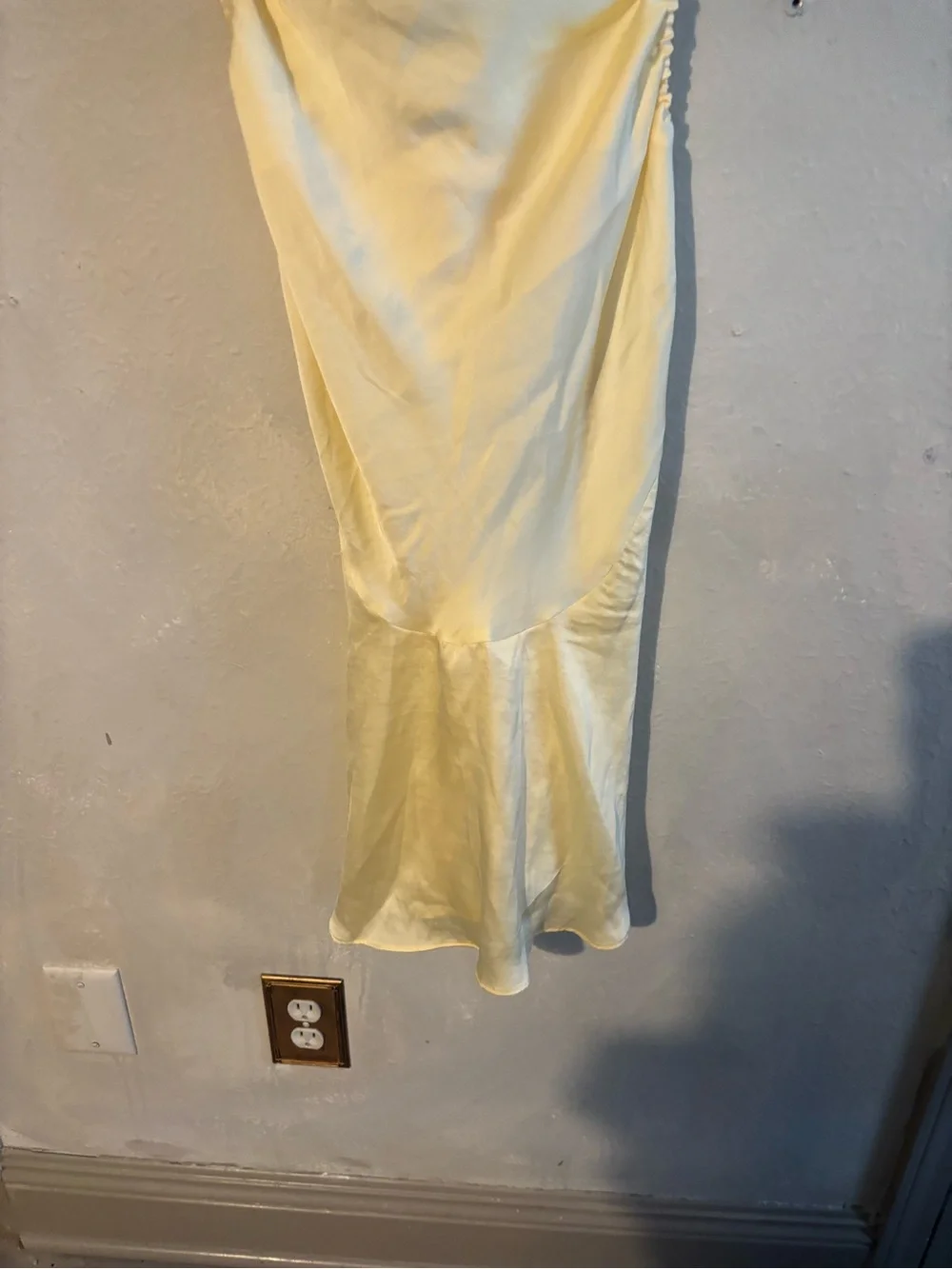 Free People‎ Satin Slip Dress in Soft Lemon